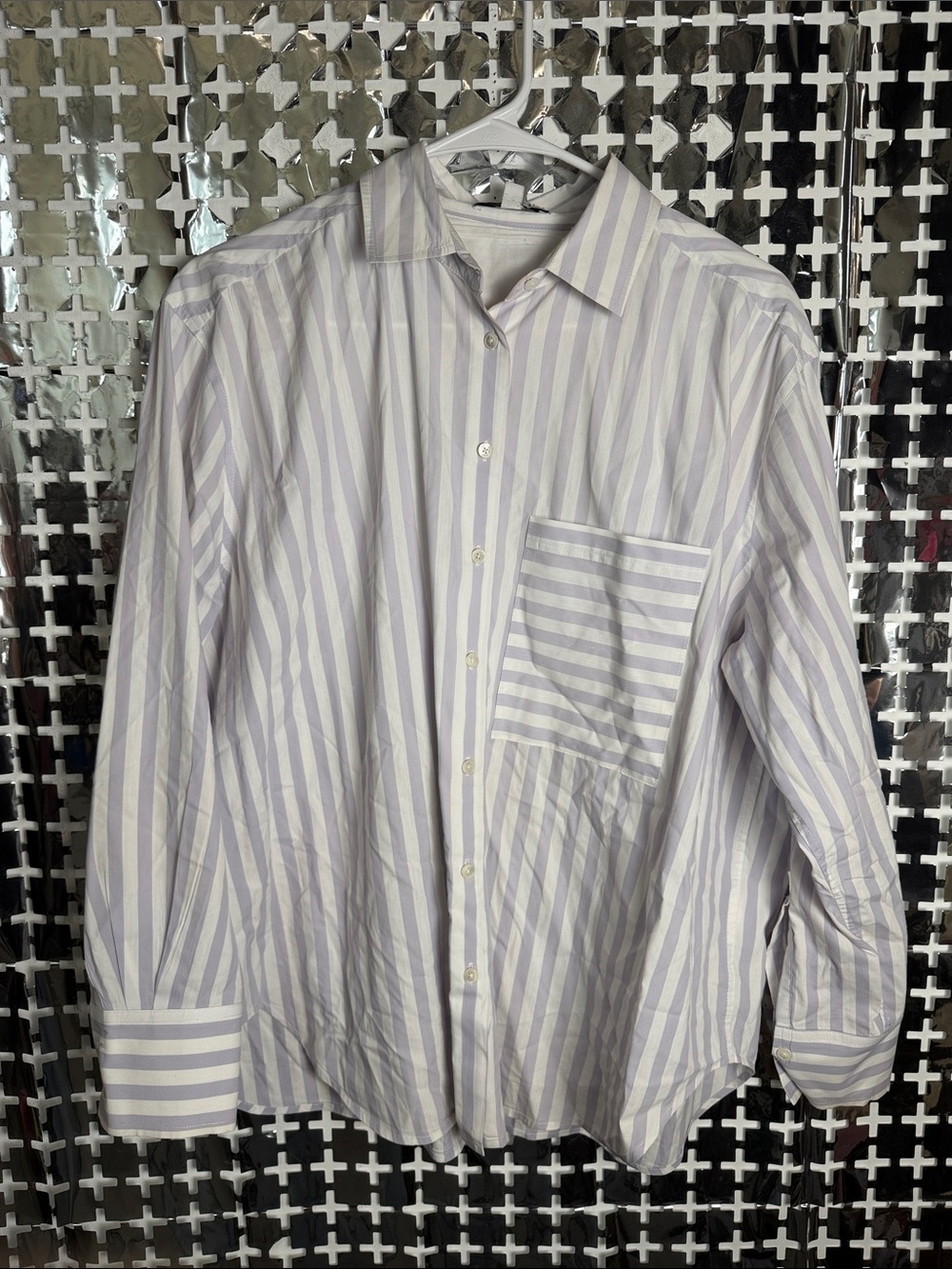 AYR Lavender & White Striped Button-Down Shirt